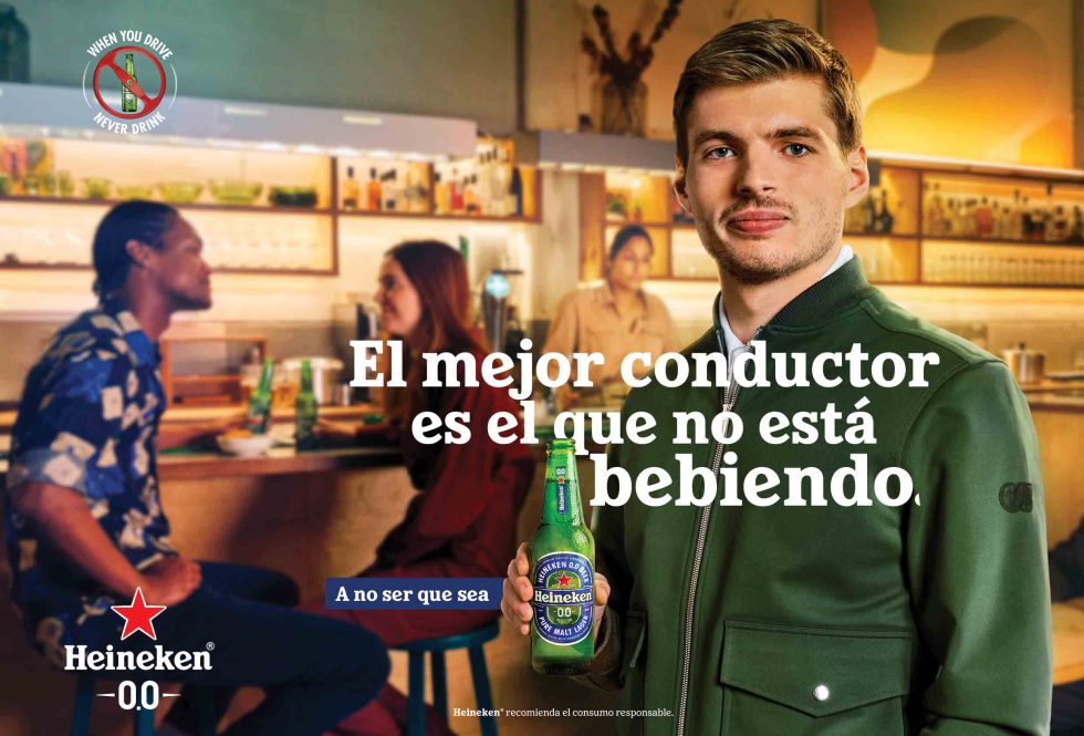 El tricampeón del mundo de F1® Max Verstappen se une a Heineken® 0.0 en su campaña ‘Cuando bebas, no conduzcas’